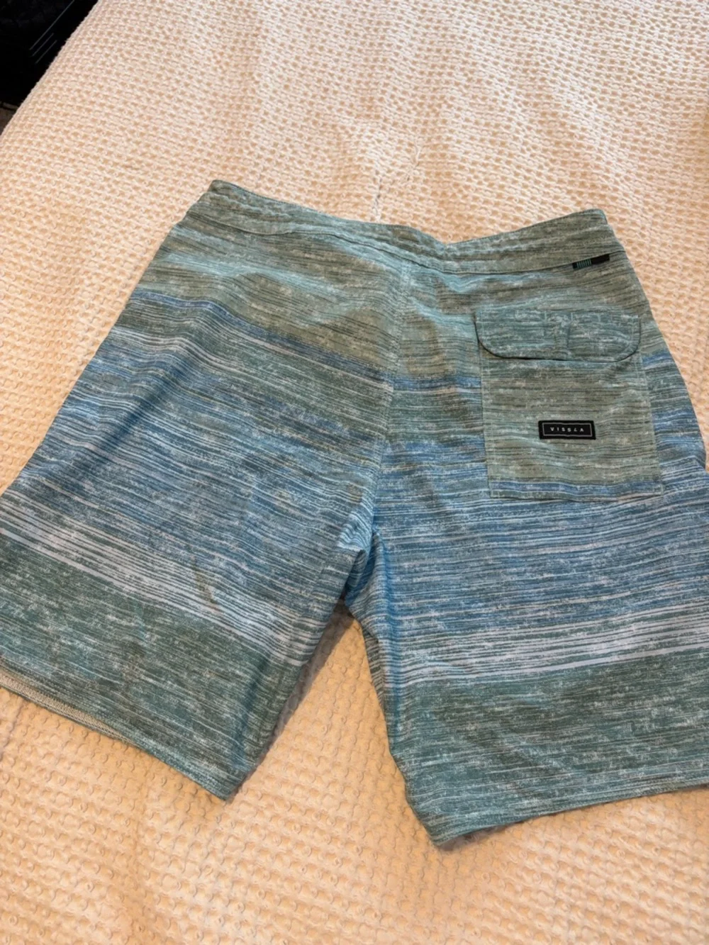 VISSLA Teal and Blue Blurry Horizons Men's Boardshorts